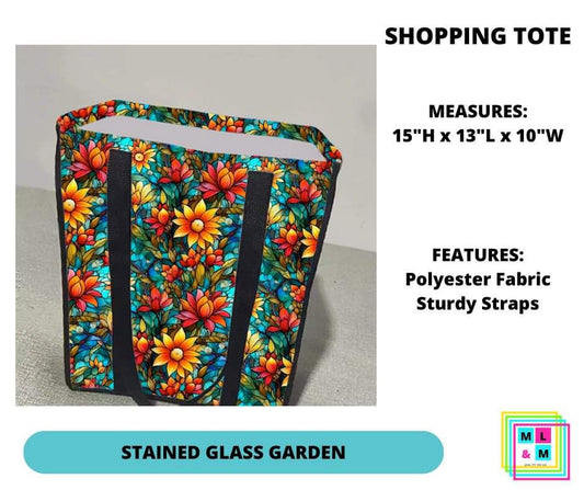 Stained Glass Garden Shopping Tote