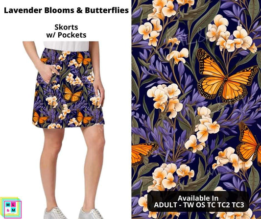 Lavender Blooms & Butterflies Skort