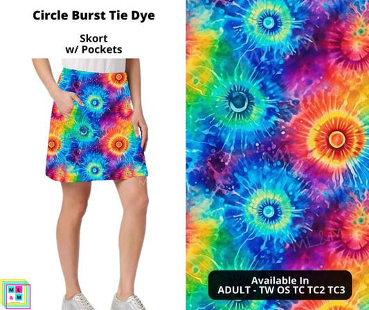 Circle Burst Tie Dye Skort