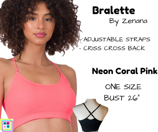 Cross Back Bralette - N Coral Pink