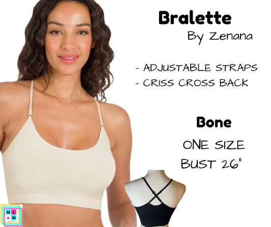 Cross Back Bralette - Bone