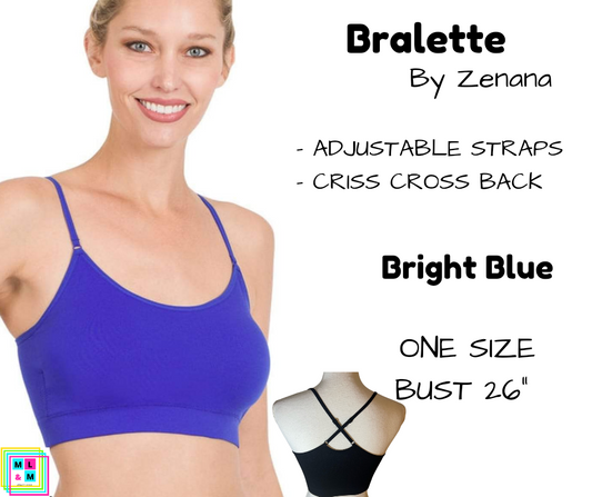Cross Back Bralette - Bright Blue