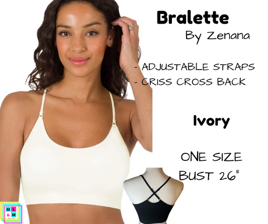 Cross Back Bralette - Ivory