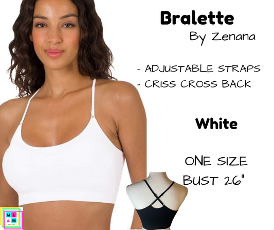 Cross Back Bralette - White