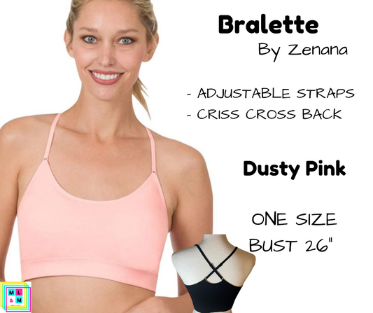 Cross Back Bralette - Dusty Pink
