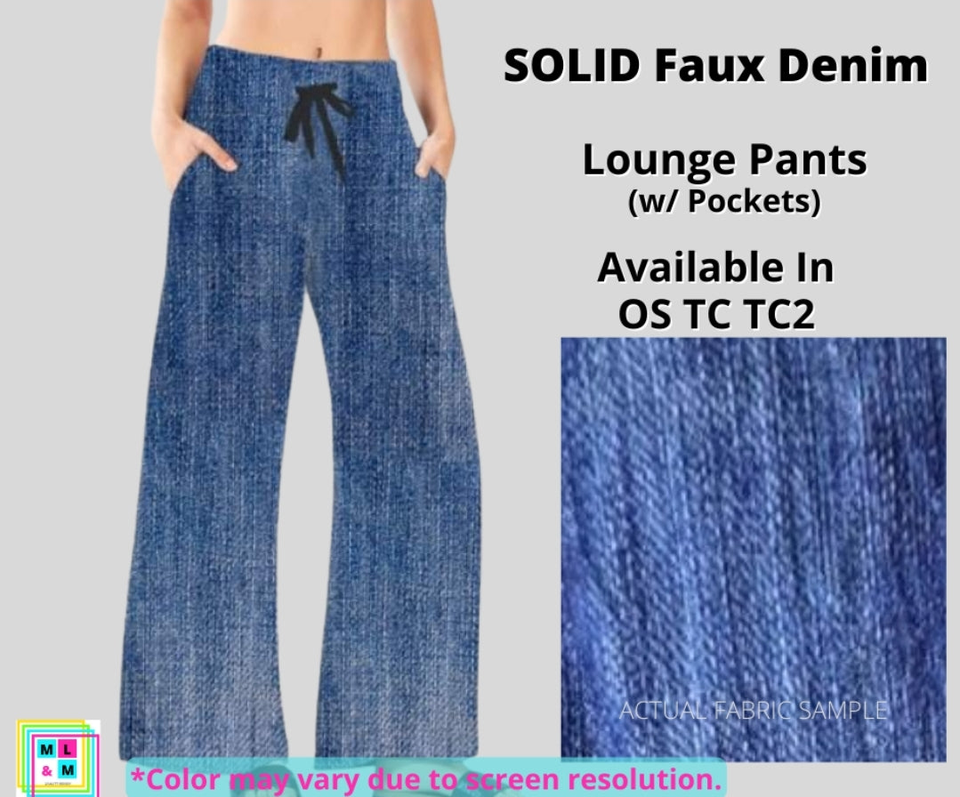 Blue Faux Denim Full Length Lounge Pants – Shipping Department