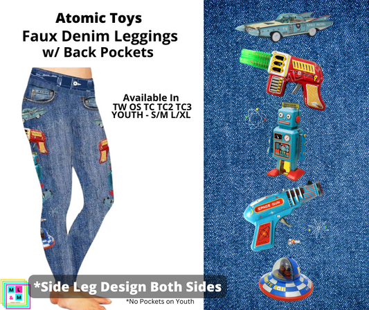 Atomic Toys Full Length Faux Denim w/ Side Leg Designs