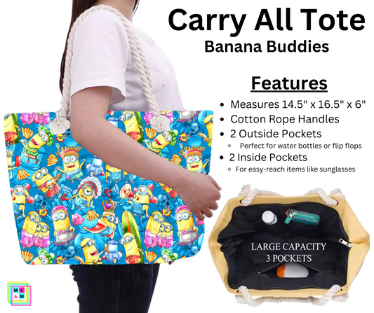 Banana Buddies Carry All Tote w/ Zipper