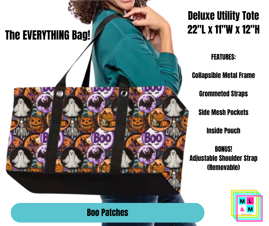 Boo Patches Collapsible Tote