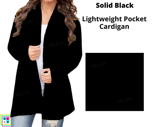 Solid Black Pocket Cardigan