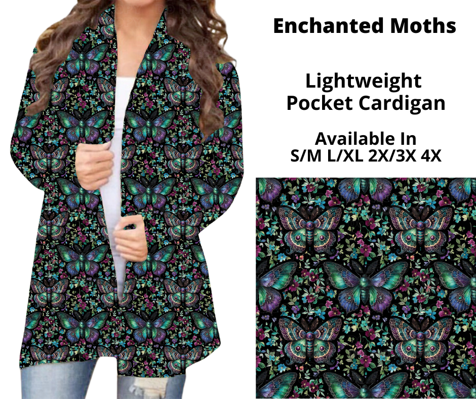 Preorder! Closes 10/28. ETA Dec. Enchanted Moths Pocket Cardigan