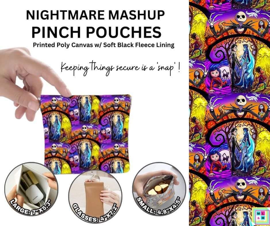 Nightmare Mashup Pinch Pouches in 3 Sizes