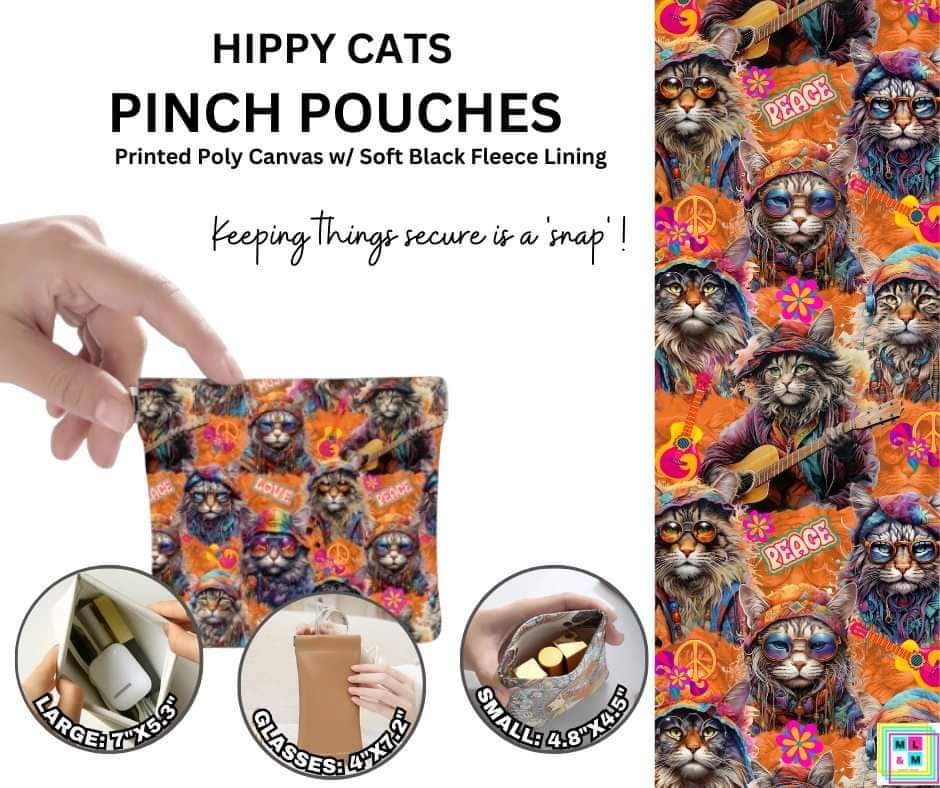Hippy Cats Pinch Pouches in 3 Sizes
