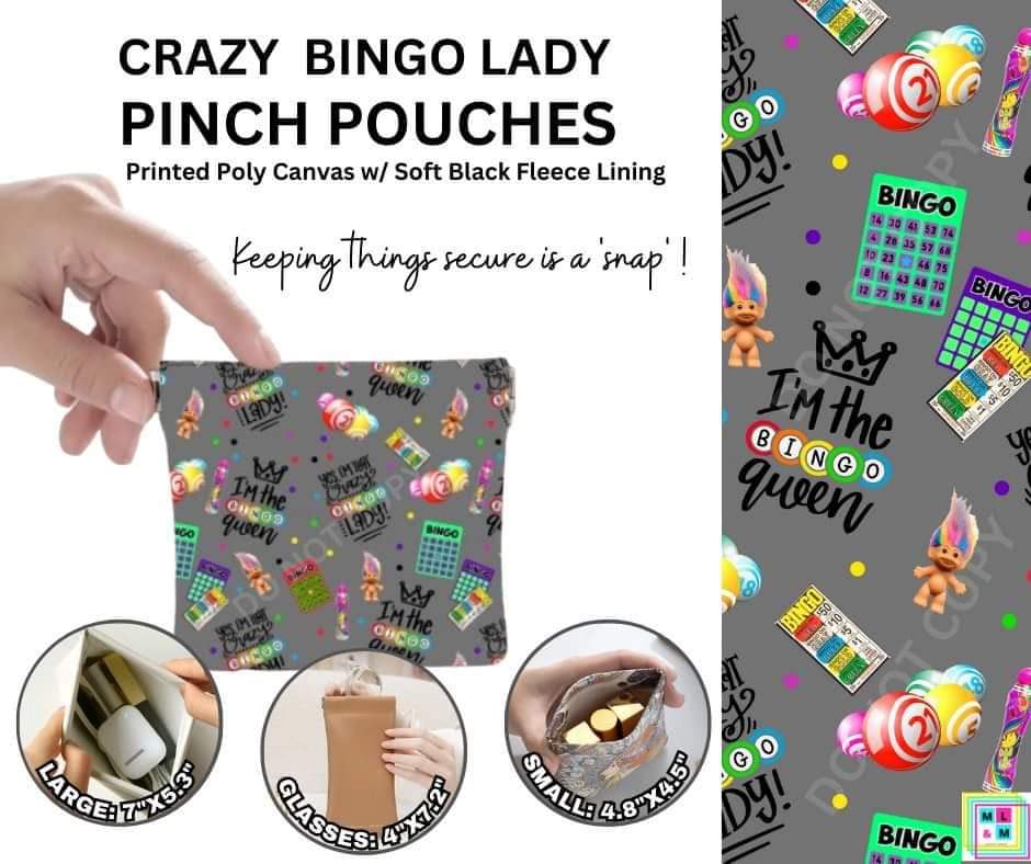 Crazy Bingo Lady Pinch Pouches in 3 Sizes