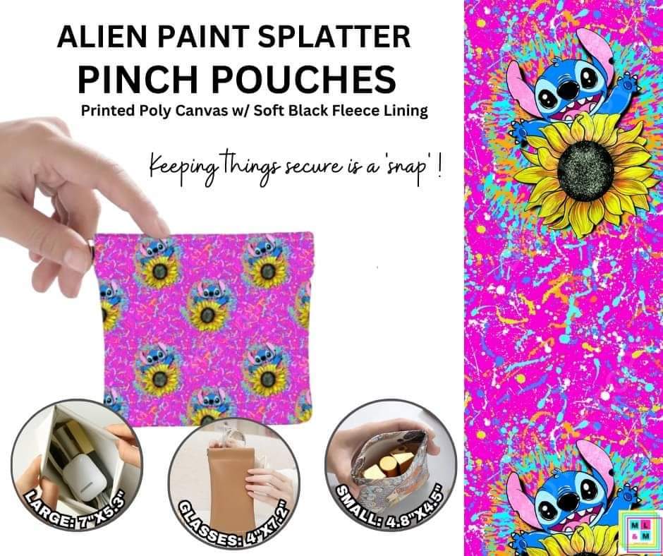 A Paint Splatter Pinch Pouches in 3 Sizes