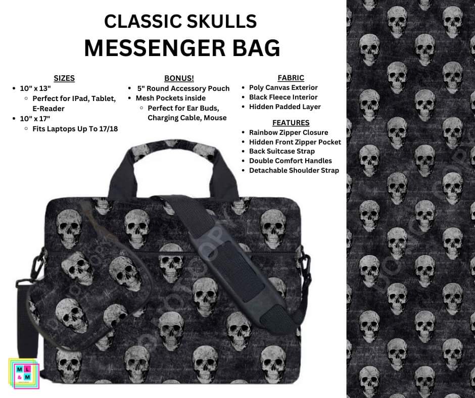 Classic Skulls Messenger Bag