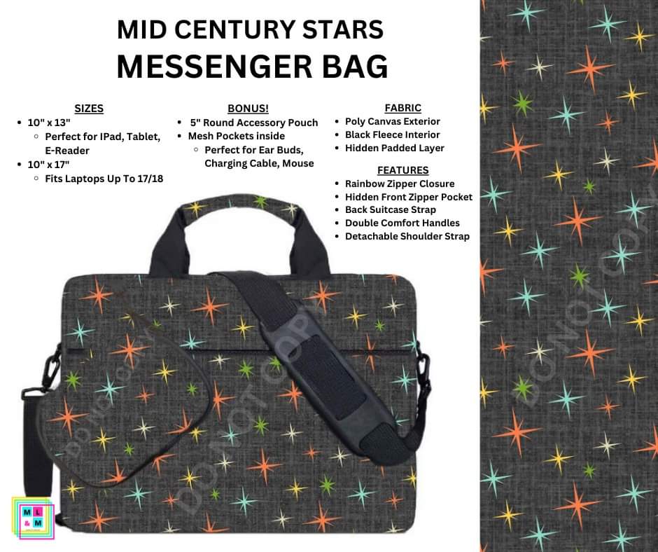 Mid Century Stars Messenger Bag