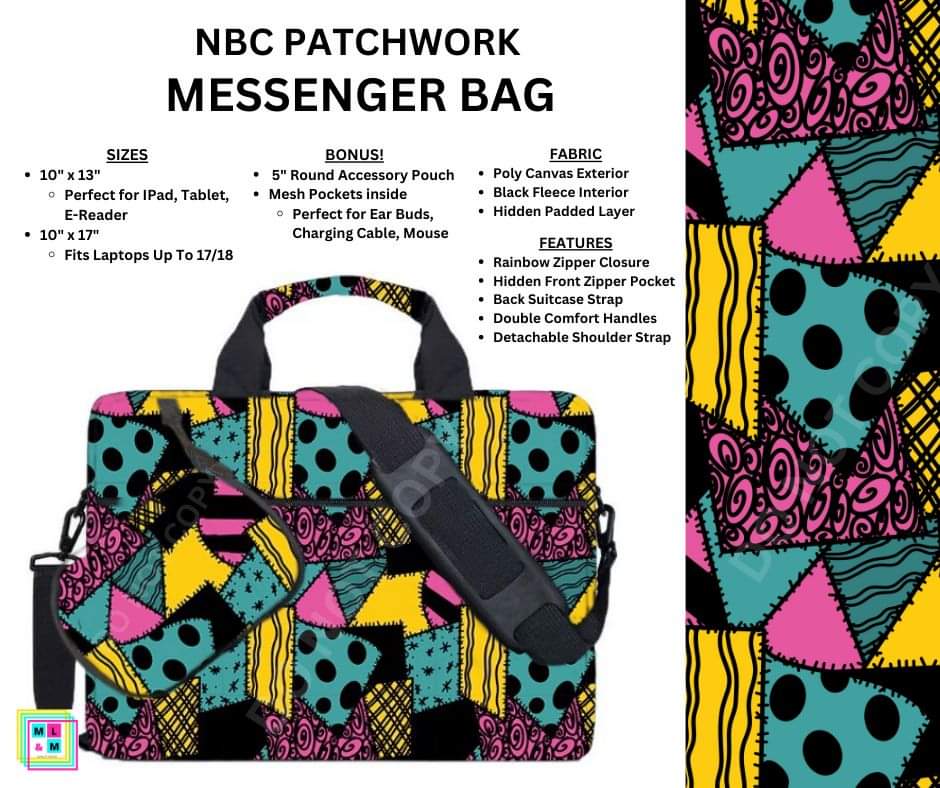 NBC Patchwork Messenger Bag
