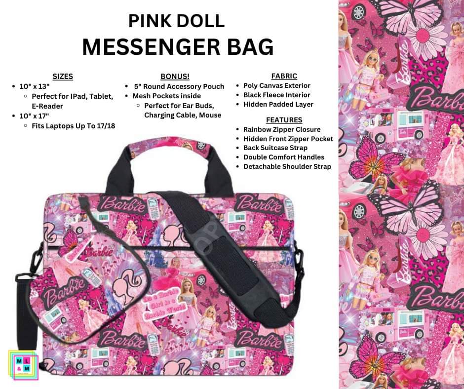 Pink Doll Messenger Bag