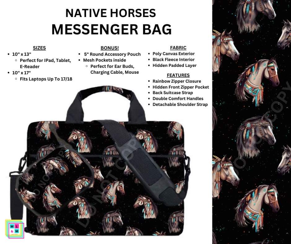 Native Horses Messenger Bag
