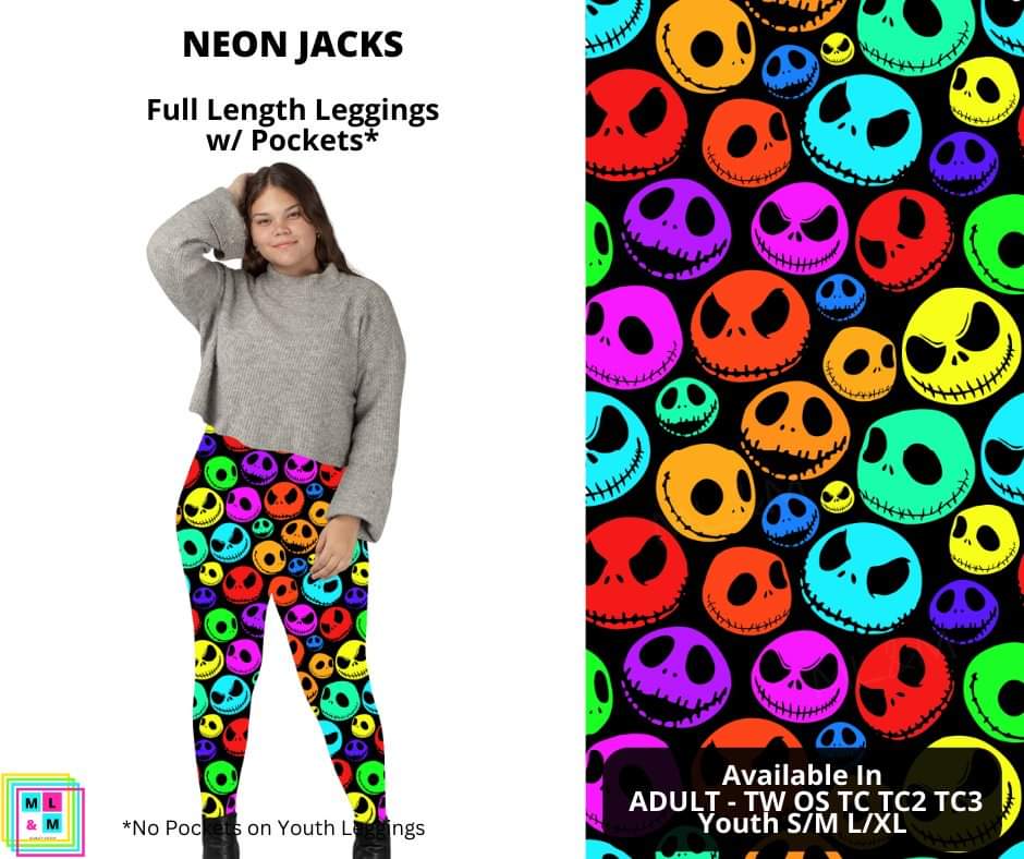 Neon Jacks Full Length Leggings w/ Pockets