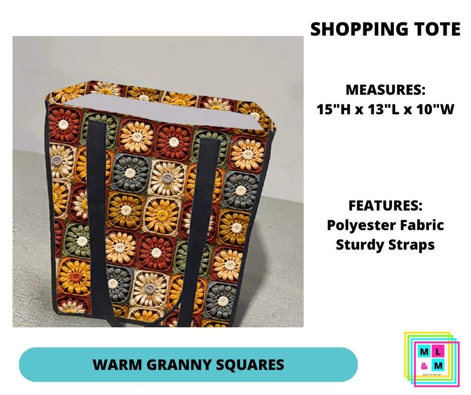 Warm Granny Squares Shopping Tote