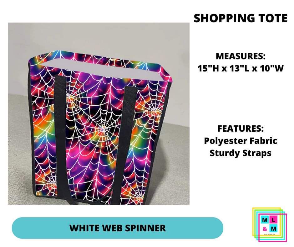 White Web Spinner Shopping Tote