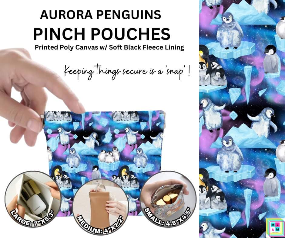 Aurora Penguins Pinch Pouches