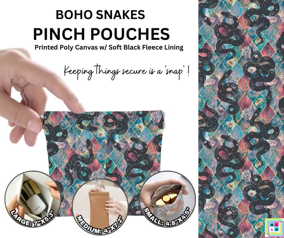 Boho Snakes Pinch Pouches