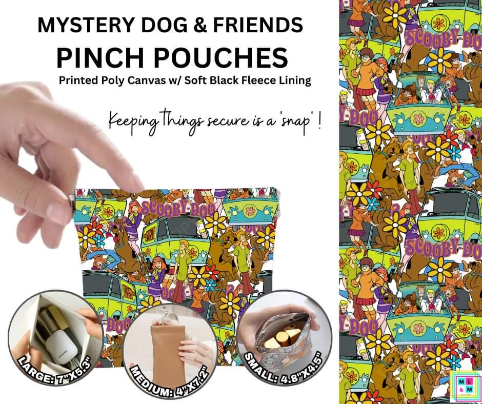 Mystery Dog & Friends Pinch Pouches