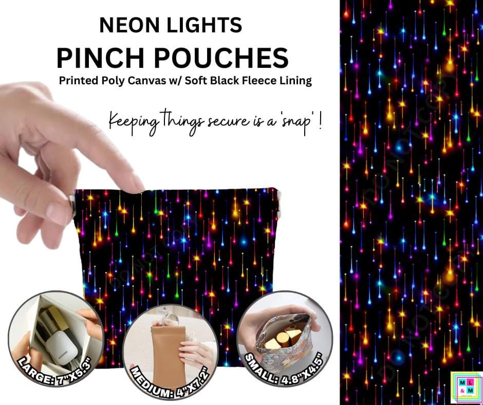 Neon Lights Pinch Pouches