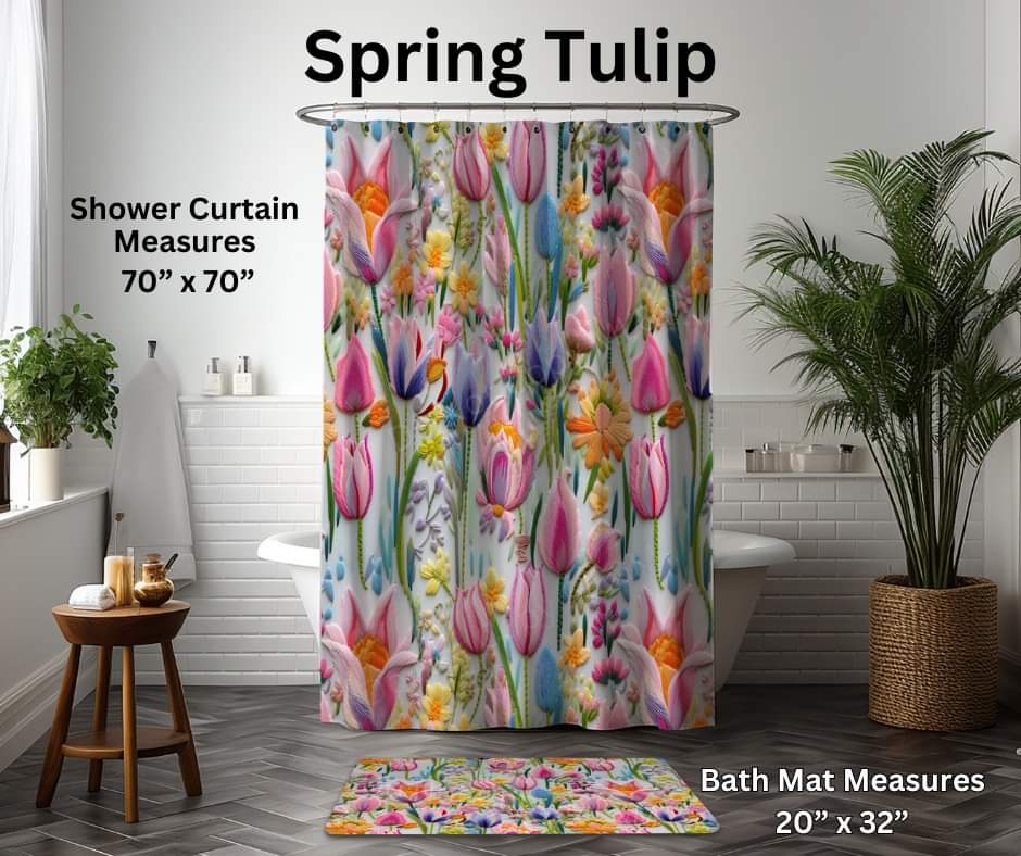 Spring Tulip Custom Shower Curtain