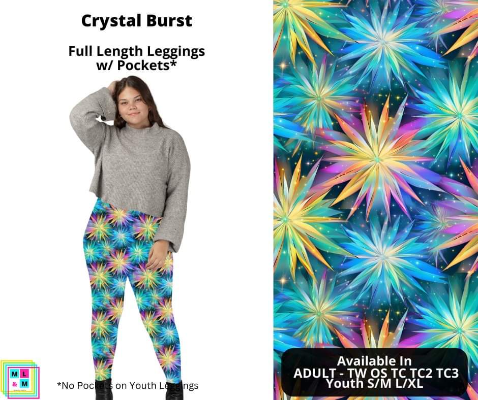 Crystal Burst Full Length Leggings w/ Pockets