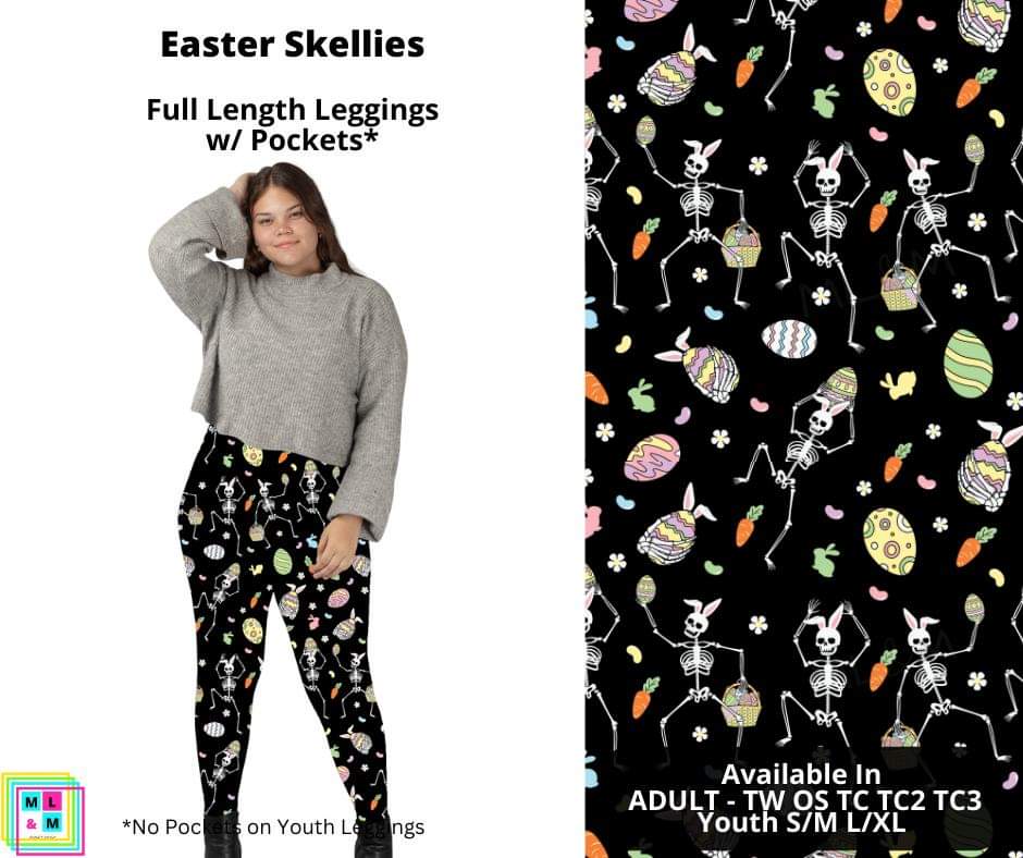 Easter Skellies Full Length Leggings w/ Pockets