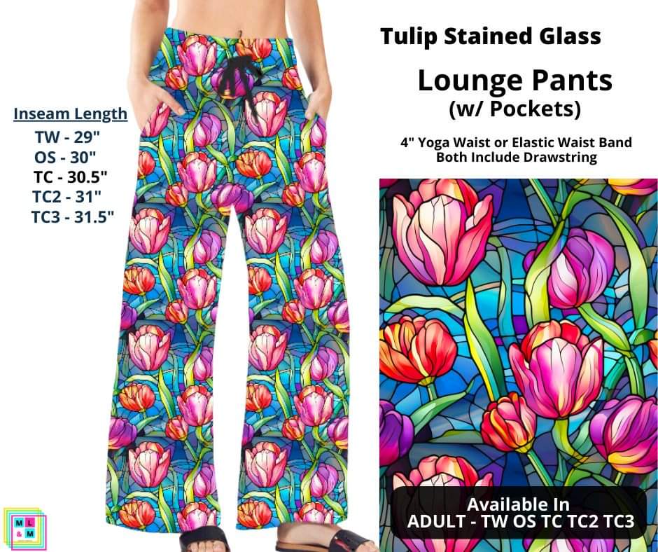 Tulip Stained Glass Full Length Lounge Pants