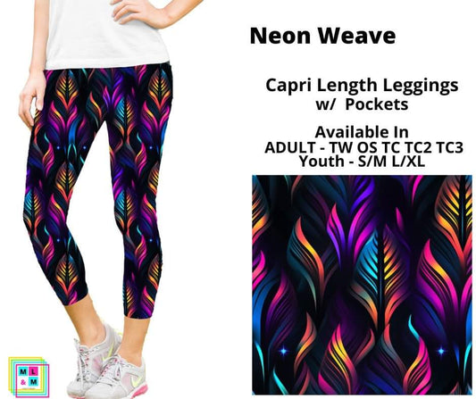 Neon Weave Capri Length w/ Pockets