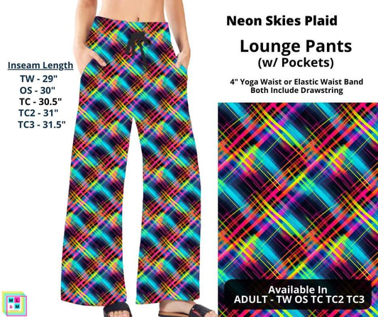 Neon Skies Plaid Full Length Lounge Pants