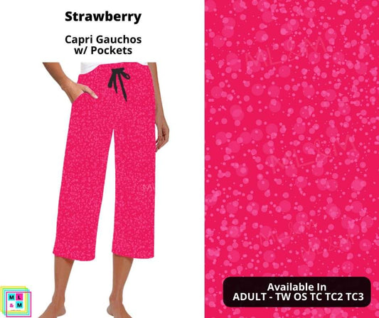 Strawberry Capri Gauchos