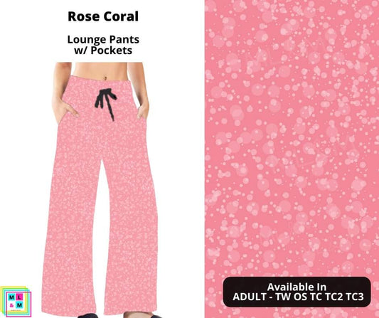 Rose Coral Full Length Lounge Pants