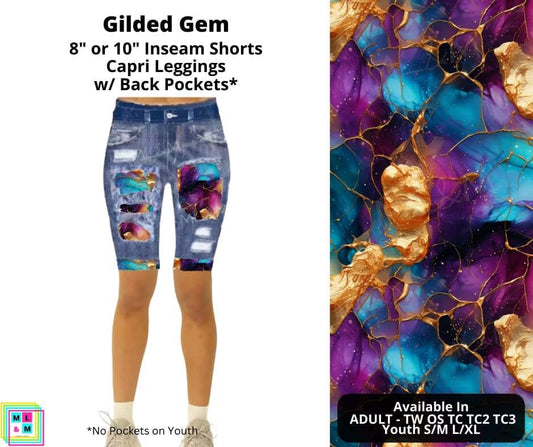 Gilded Gem Faux Denim Shorts