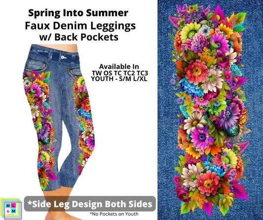 Spring Into Summer Capri Faux Denim w/ Side Leg Designs