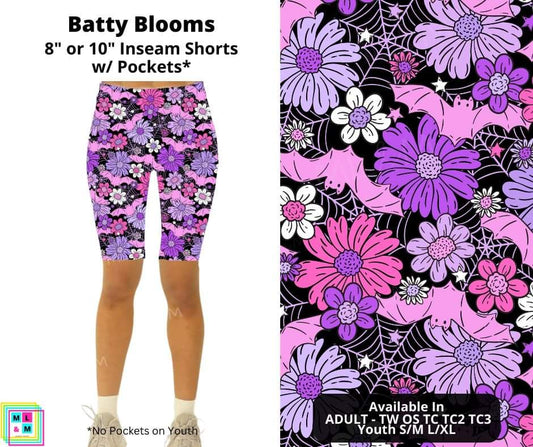 Batty Blooms Shorts w/ Pockets