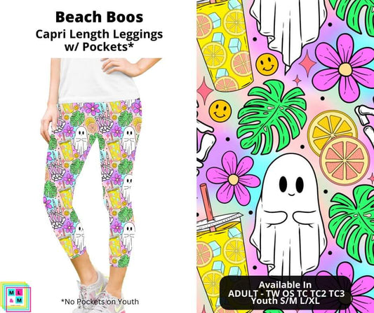 Beach Boos Capri Length Leggings w/ Pockets
