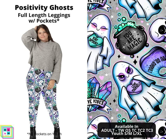 Positivity Ghosts Full Length Leggings w/ Pockets