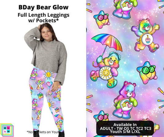 BDay Bear Glow Full Length Leggings w/ Pockets