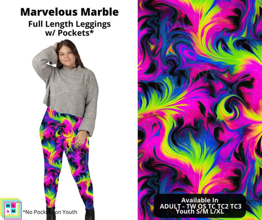 Marvelous Marble Full Length Leggings w/ Pockets