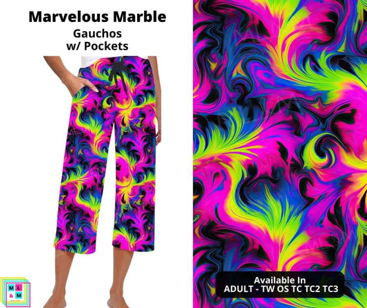 Marvelous Marble Capri Gauchos