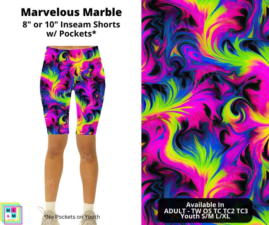 Marvelous Marble Shorts w/ Pockets