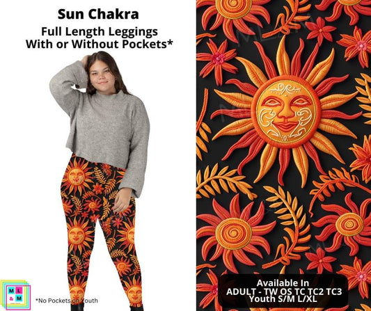 Sun Chakra Full Length Leggings w/ Pockets
