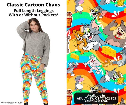 Classic Cartoon Chaos Full Length Leggings w/ Pockets